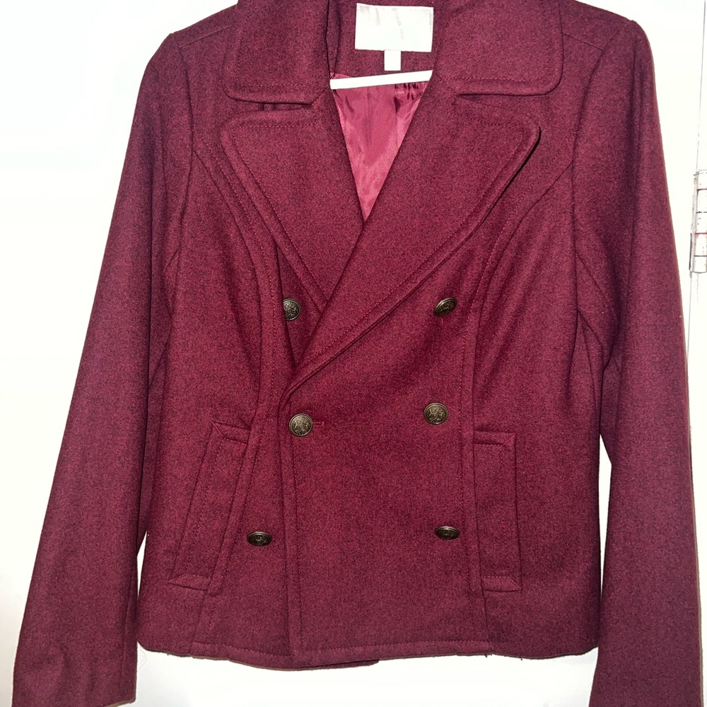 Banana Republic Wool Coat Burgundy Size Small